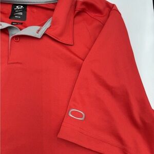 Oakley Men’s Red Polo with Gray Trim